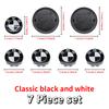 Universal Base Black White Badge Set for BMW 7Pcs 68mm 56mm 82mm 74mm  Hood Trunk Wheel Steering Logo 7Pcs 2-Pin 3-Pin Clips Kit GX9