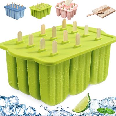 Leeseph Popsicles Mold, многоразовые, легкосъемные, силиконовые, самодельные, формочки для мороженого с 50 палочками для мороженого, летние подарки