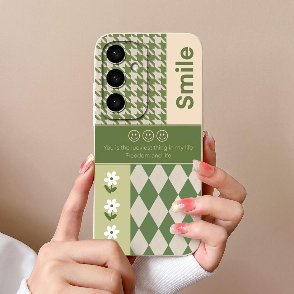 Чехол для телефона Samsung A05 A36 A56 A26 S25 Plus Ultra F14 A05S A16, модный чехол с рисунком в клетку, силиконовый модный эстетический чехол, защита для Samsung
