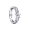 925 Silver Ring for Women Double Band Zircon Inlaid Crystal Sparkling Jewelry Trendy Minimalist Wedding Party Fashion Accessory