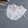 Fashion Women Fake Collar Vintage Embroidery Lapel White Shirt Detachable Collar for Half Shirt Blouse Tops Decorative