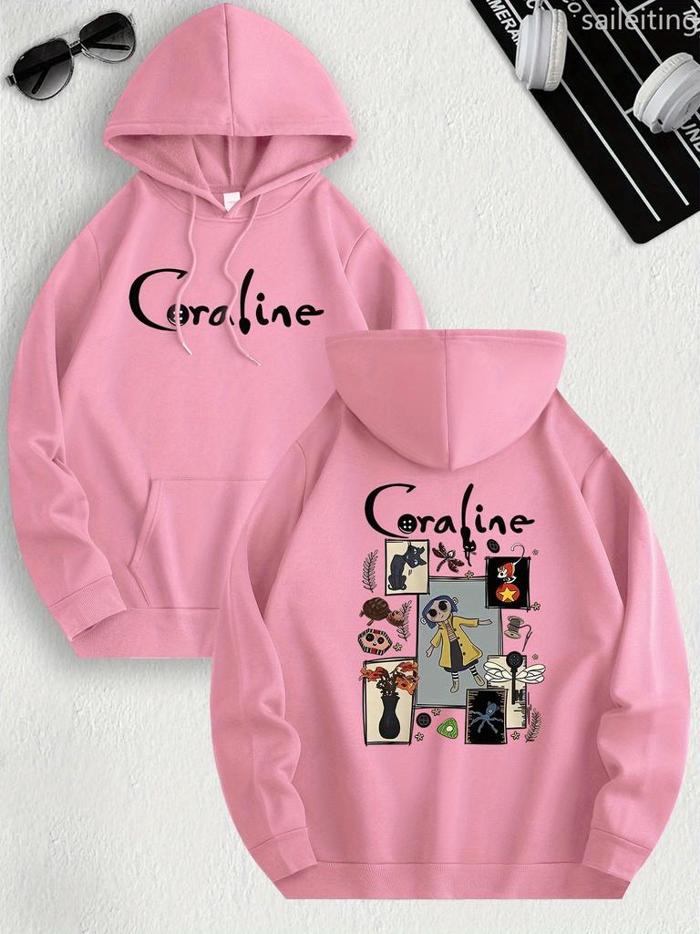 Вдохновленное Повседневное Худи для Женщин Трикотажный Рукав Обычная Посадка Пуловер с Карманом Кенгуру Худи Зимняя Одежда Женская