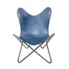 Butterfly Chair - Iron Stand Leather Butterfly Comfortable Arm Chair.