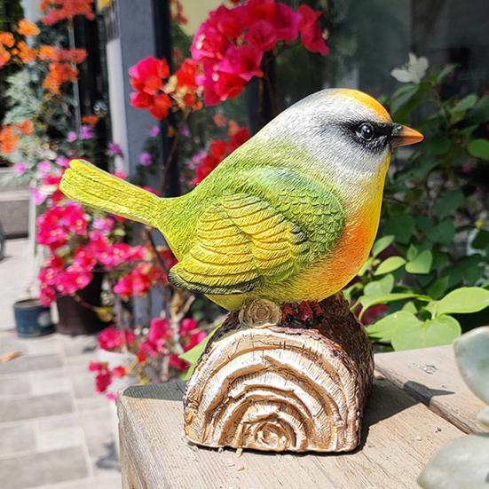 Птица-украшение со звуком птицы, срабатывающим от света, реалистичный вид, декоративная скульптура птицы для сада