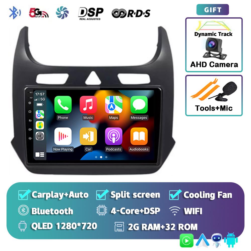 Android 14 Автомагнитола с CarPlay для Chevrolet Cobalt 2 2011-2018 Мультимедийный видеоплеер WIFI+4G GPS 2Din DVD Головное устройство Стерео QLED