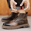 Мужская обувь Модные мужские высокие ботинки из натуральной кожи Деловые ботинки Мужские удобные ботильоны Высококачественные ботинки для мотокросса