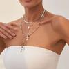 Ingemark 4Pcs/Set Simple Jesus Cross Pendant Choker Necklace for Women 2025 Trendy Colorful Crystal Chain Christian Jewelry Gift