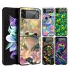 Жесткий ПК чехол для телефона Samsung Galaxy Z Flip 7 6 5 4 Черная крышка для Galaxy Z Flip 3 Складная Ударопрочная сумка Реалистичный принт лягушки