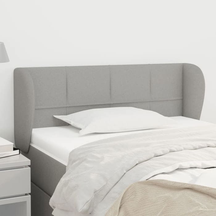 Maison Exclusive - Tête de lit avec oreilles Gris clair 103x23x78/88 cm Tissu