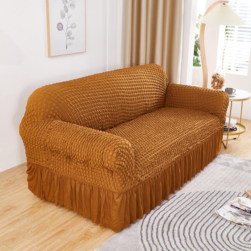 High Elastic Bubble Grid Sofa Cover 1/2/3/4 with Skirt Hem, All Season Universal Pet Anti Dirt