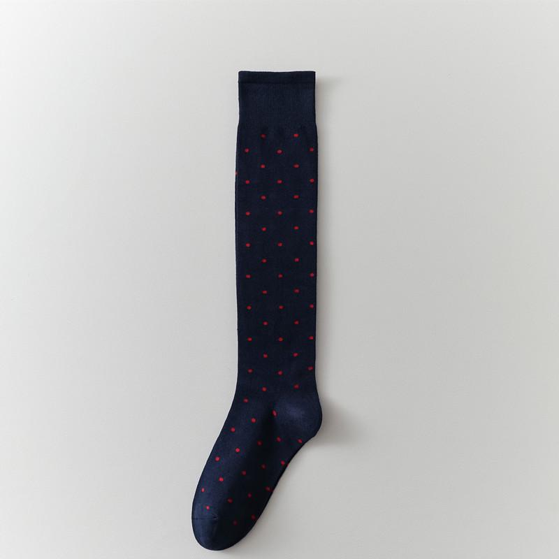 Women's Polka Dot Calf Socks - Spring/Autumn, Slimming, Sweet, Versatile, Korean Retro Style, Long Cotton, Slouchy Fit.