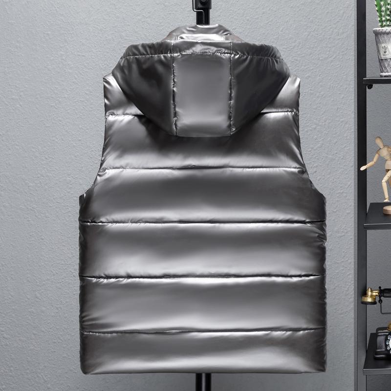 Плюс размер S-6XL зимняя мужская куртка без рукавов с капюшоном повседневный толстый теплый жилет для мужчин верхняя одежда