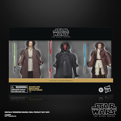 STAR WARS Звездные Войны Серия Черный Квай-Гон Джинн, Дарт Мол и Оби-Ван Кеноби: Звездные войны: Эпизод I — Скрытая угроза 6-дюймовые фигурки