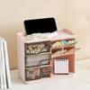 Пластиковый настольный ящик для хранения с ящиком большой емкости для хранения канцелярских принадлежностей пылезащитный многослойный органайзер для макияжа для дома