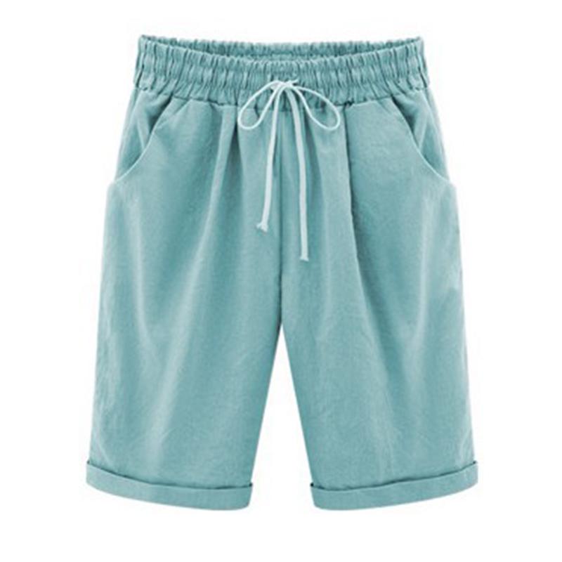 Пятидлинные брюки, элегантные женские повседневные брюки с эластичной резинкой на талии, большие размеры, женские бандажные свободные шорты