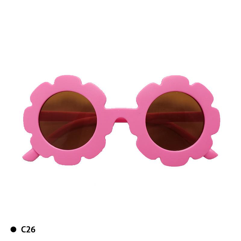 Солнцезащитные очки для детей с защитой от ультрафиолета, модные разноцветные детские очки, солнцезащитные очки с изображением подсолнуха для женщин
