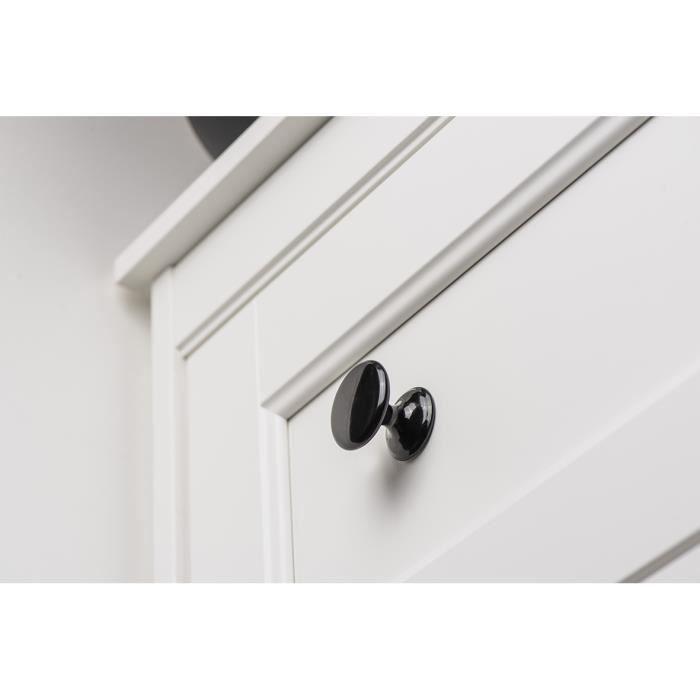 Boutons De Meuble Rond Zamak Peint - Lot De 4 - Noir - H.27 X L.33 X P.33 Mm