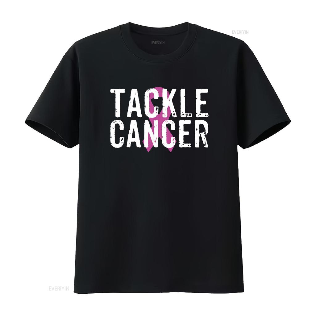 Breast Cancer T Shirt For Women Tackle Awareness Black 2X Large vintage Washed streetwear Stylish homme Slightly Breathable