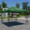 300x300CM Grill Gazebo Replacement Canopy Roof Waterproof Oxford Cloth Double Tiered BBQ Gazebo Top Cover Outdoor Patio