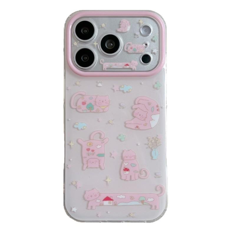 Pink Cat Star Chain Case for iPhone 17/16 Pro Max/15/14