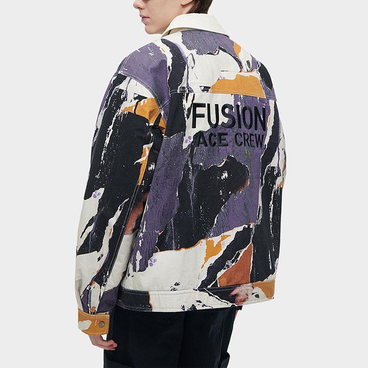 Fila Fusion Мужская куртка с полным принтом, воротником-стойкой, длинным рукавом, цвет Миланский фиолетовый, T11M413901F-PU