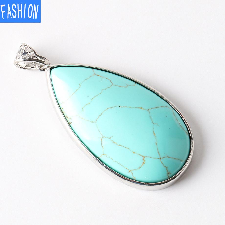 Большой кулон с каплей воды, женский натуральный камень, аметист, порошок, кристалл, лазурит, кулон, простой стиль