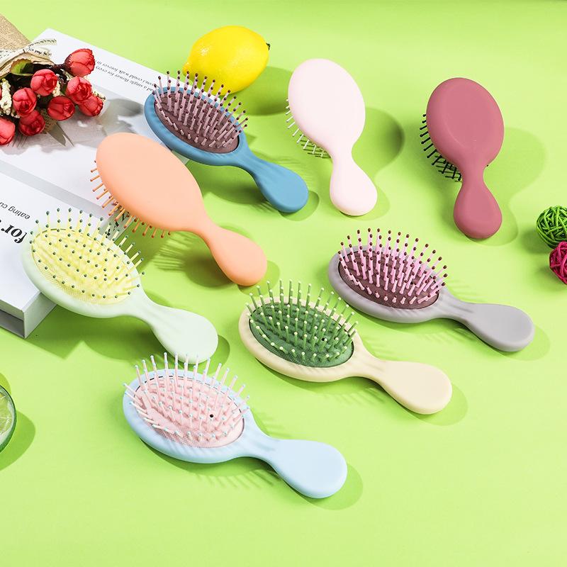 Mini Air Cushion Hair Brush Macaron Colored Portable Detangling Comb Custom Logo Hairbrush with Plastic Handle for Home Use