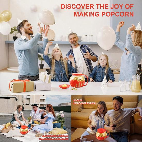 Микроволновая попкорница из боросиликатного стекла с крышкой двойного назначения для здоровых домашних перекусов, быстрое приготовление попкорна