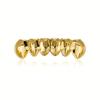 Позолоченные медью Hip Hop Grillz с твиловым узором - Набор на верхние и нижние зубы, Европейский бестселлер