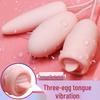 Women's Mini Portable Vibrator: Triple Egg with Tongue Vibration