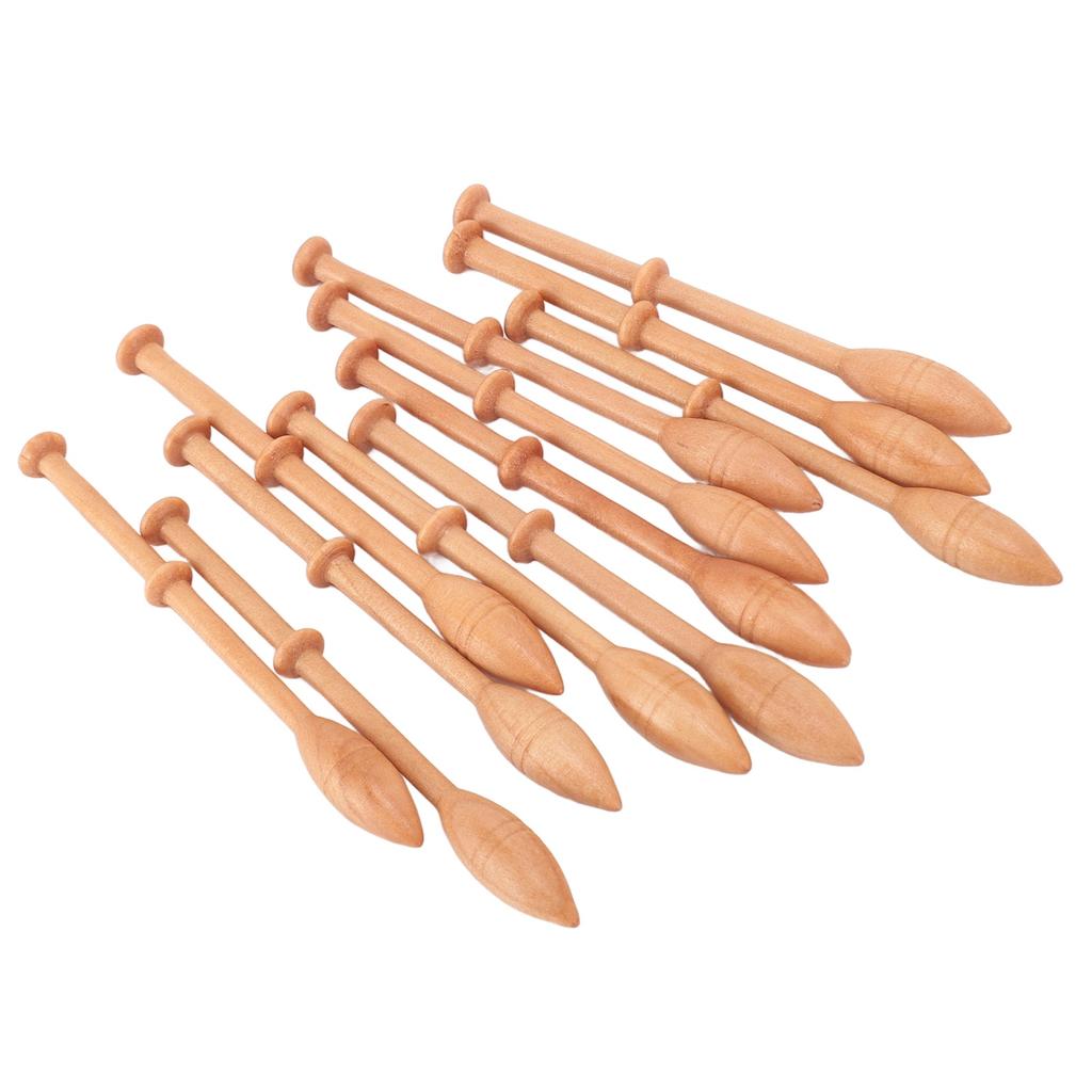 12pcs Wooden Lace Bobbin Professional Lace Robbin Weaving Tools for Hand Knitting DIY Tools Sweaters Hats Scarves Gloves Socks Shoes
