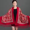 China Red Embroidery Imitation Cashmere Embroidered Scarf Women's Autumn and Winter Cheongsam Air Conditioner Shawl Summer Outdoor Wear
