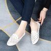 2025 Spring and Autumn New Embroidered Hollow Beef Tendon Soft Sole Single Shoes Women's Fashion One-pedal Flat Bottom