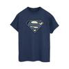 DC Comics Womens/Ladies Superman Indigo Blue Logo Cotton Boyfriend T-Shirt