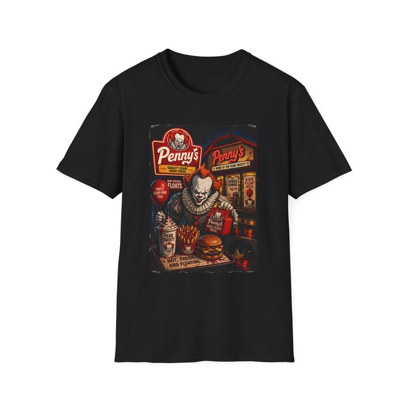 Pennys Diner Unisex T-Shirt| Retro Horror Burger Scene Pennywise