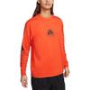 Nike Футболка с длинным рукавом с логотипом. Мужские топы Оранжевый DX9454-633