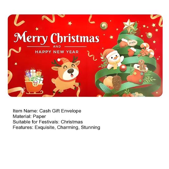 Рождественский конверт для денежного подарка с 10 слотами, сделай сам, для денег, подарочной карты