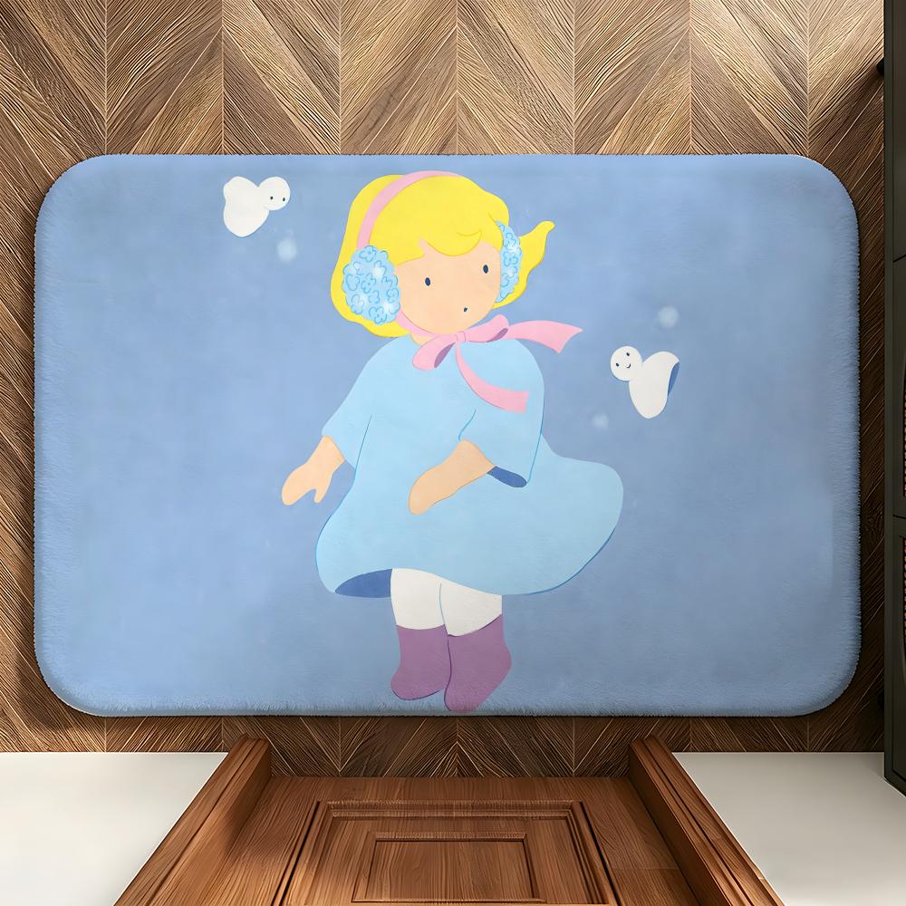 Character A-Aoyama K-Kazuyo Floor Mat Soft Flannel Entrance Door Mat Non Slip Absorbent Bathroom Bedroom Floor Rug