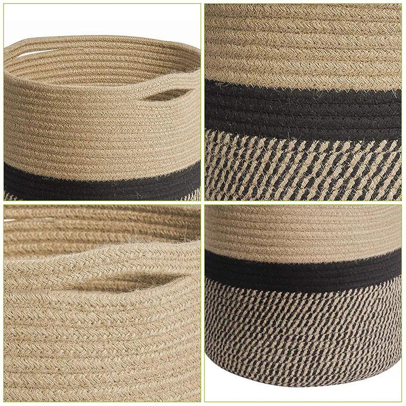 Большая вместительная корзина из хлопчатобумажной веревки ручной работы, комнатный горшок, держатель для цветочного горшка