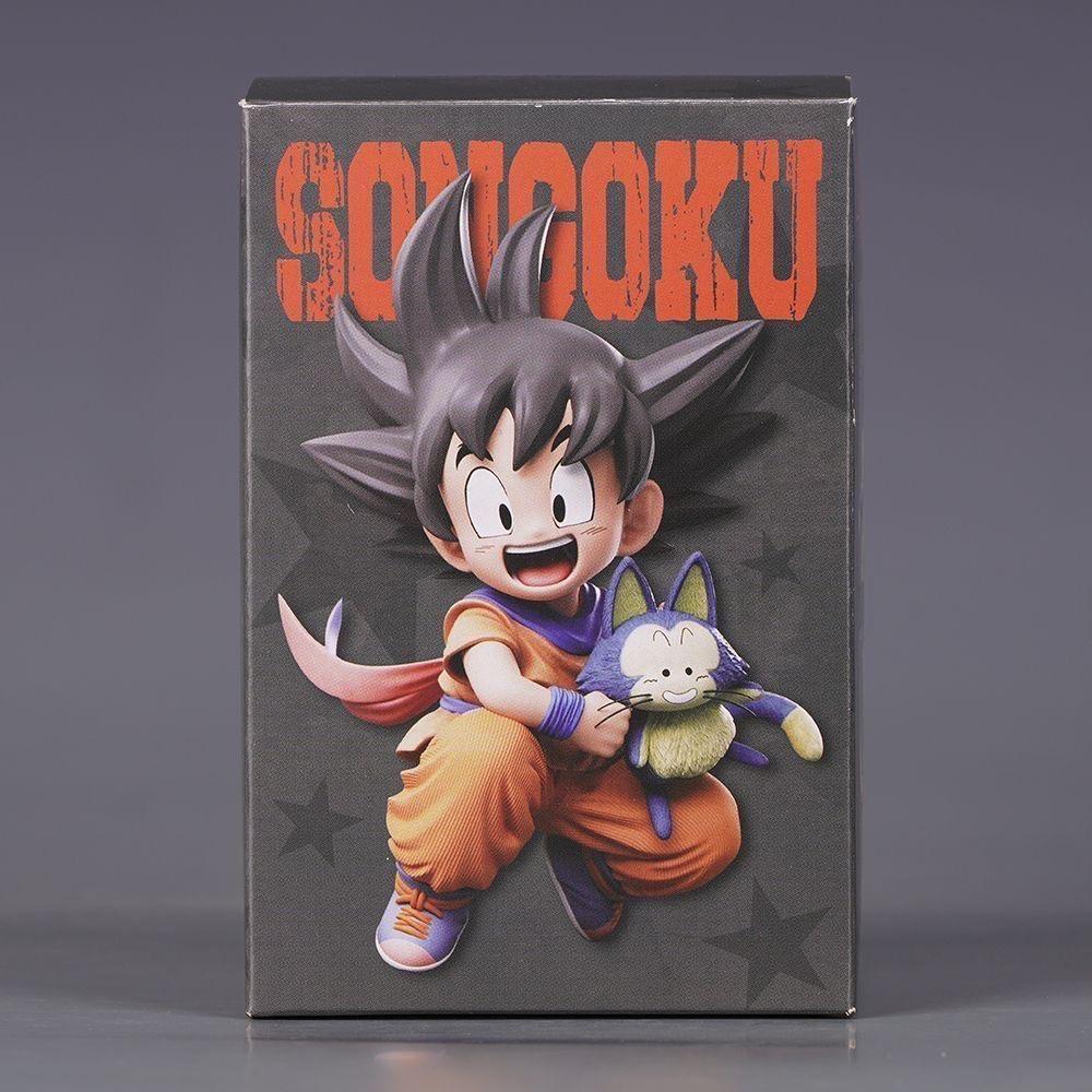 10cm/3.94in Anime Dragon Ball Childhood Little Goku Hugs Puer Action Figures Pvc Desktop Ornamen Collection Model Toys Gifts Round Sensory Compression