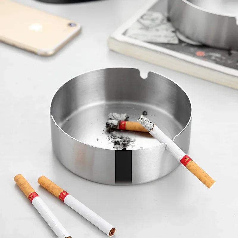 New Wooden Ashtray Steel Liner Windproof Ashtray Easy To Clean Patio Office Home Cigar Durable Holder WithLid Smokers Stainless