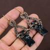 Black Jasper Handmade Copper Wire Wrap Jewelry Earring 2.99 E6n77
