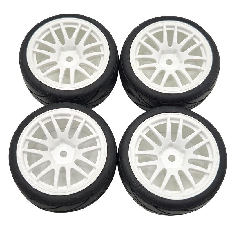 1/10 RC Racing Tires & Wheel Rims Hub 12mm Hex for 1:10 RC On Road Car Tamiya TT01 TT02 XV01 XV02 PTG-2 TA06 HSP HPI Kyosho