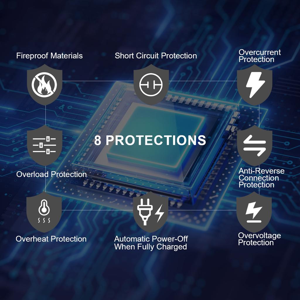 Свинцово-кислотный AGM гелевый зарядник Интеллектуальное зарядное устройство для автомобильных/мотоциклетных аккумуляторов с ЖК-дисплеем для автомобиля/дома на колесах/квадроцикла/лодки 12 В 2 А Автоматический