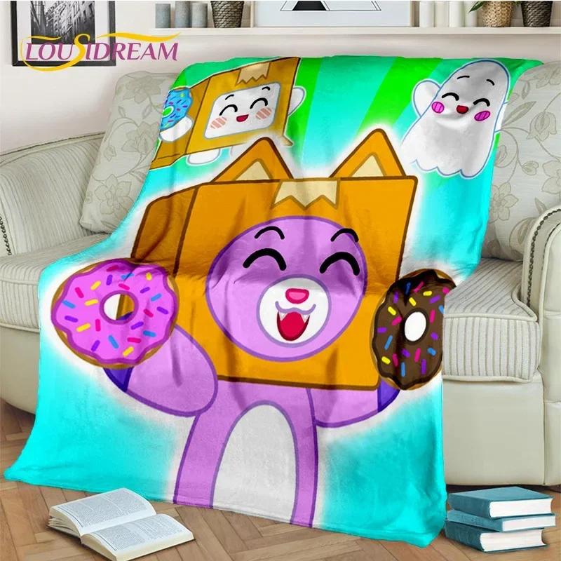 Милое Счастливое Покрывало Lankybox Foxy Boxy And Rocky, Мягкое Пледовое Покрывало Для Дома Спальни Кровати Дивана Пикника Путешествия Офиса Покрывало Для Детей