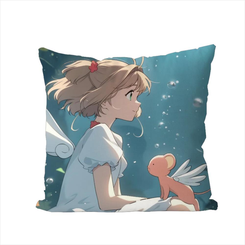 Наволочка Cardcaptor Sakura для Автомобиля Дивана Декоративная Домашняя Двусторонняя Печать Плюшевая Квадратная Подушка-Плед Чехол