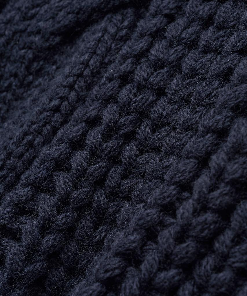NOIRER FOR WOMAN Handmade Cable Crop Sweater (Navy)