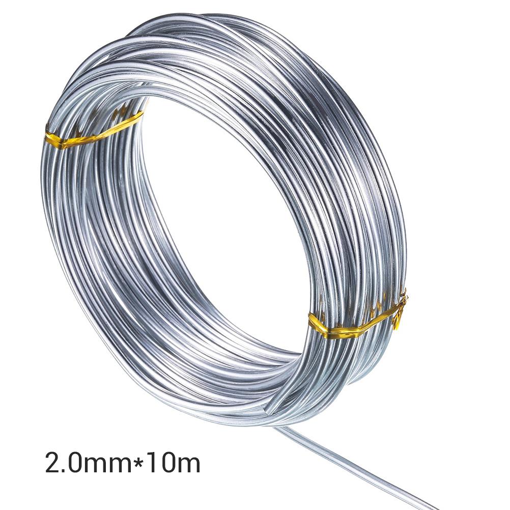 Серебряная алюминиевая проволока 2 мм x 10 м для DIY-поделок, изготовления украшений, ручного бисероплетения, скульптуры