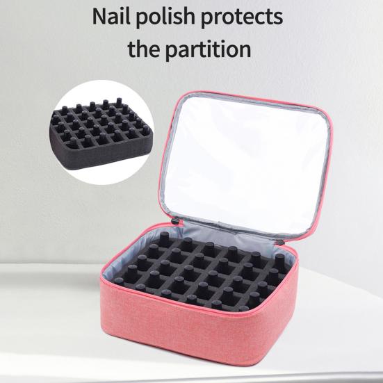 Сумка для хранения лака для ногтей, большая вместимость, застежка-молния, чехол для переноски эфирных масел