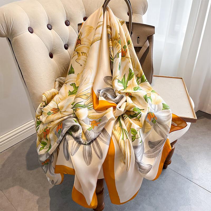 Silk Scarf Gift Box Set, Group Purchase Souvenir, Shawl, Thin Outer Layer, Gift for Elders, Mother's Birthday Present, Practical Gift